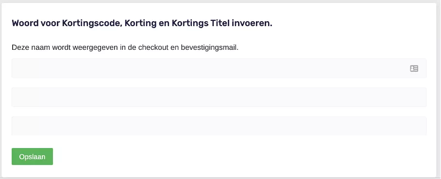 kortingscode-woord CMS - Algemene Instellingen
