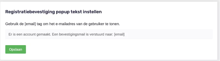 popup-tekst CMS - Algemene Instellingen