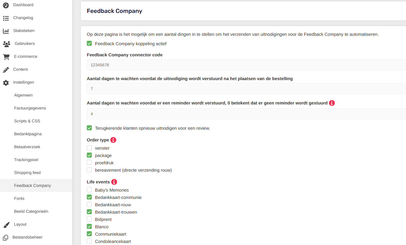 Feedback-Company-voorbeeld Feedback Company koppelen