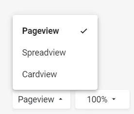 Pageview Toggle Spread-, Page- & Card-view