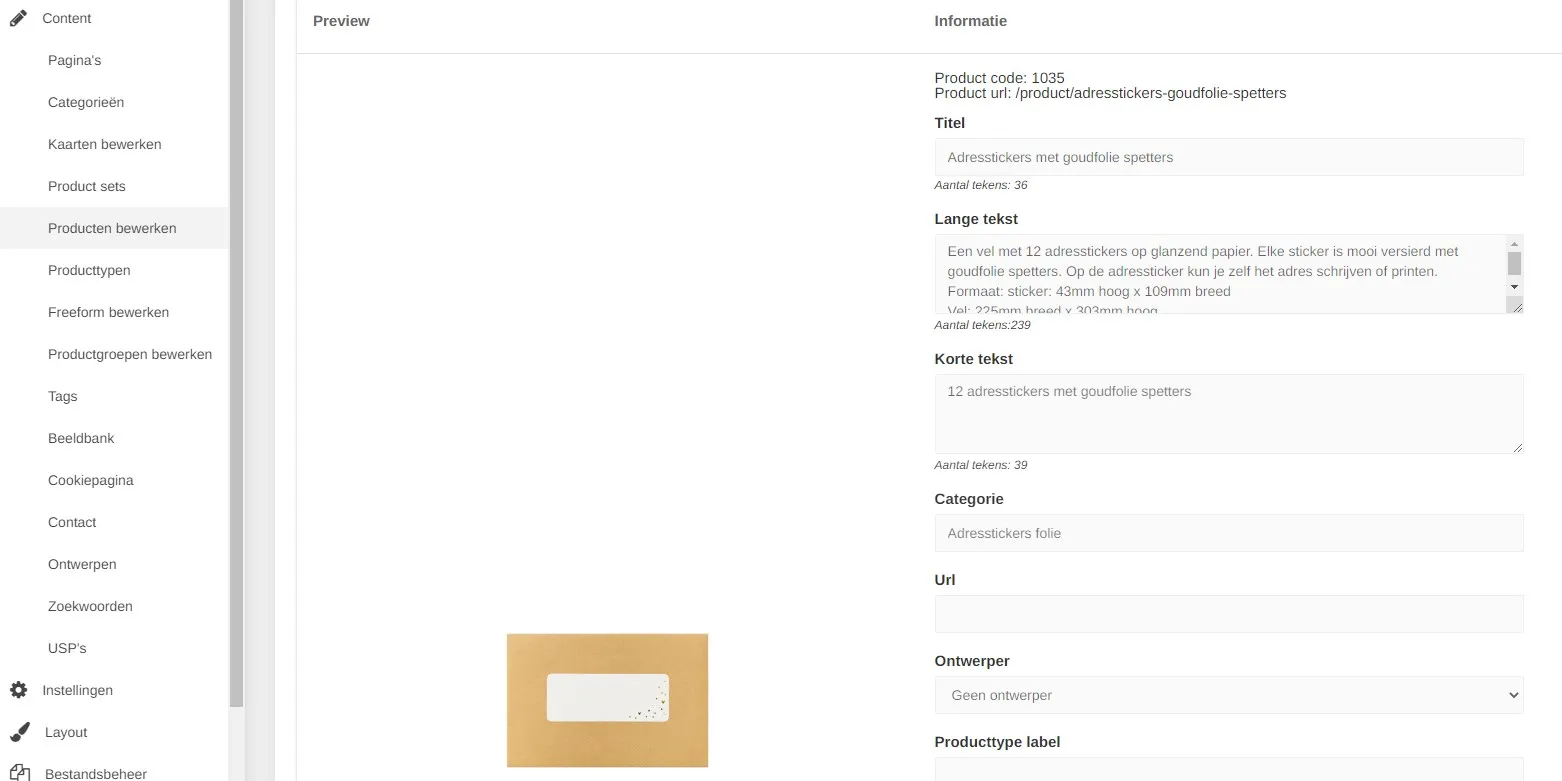 cms-producten-bewerken Voorraaditems (SKU's) op je site zetten