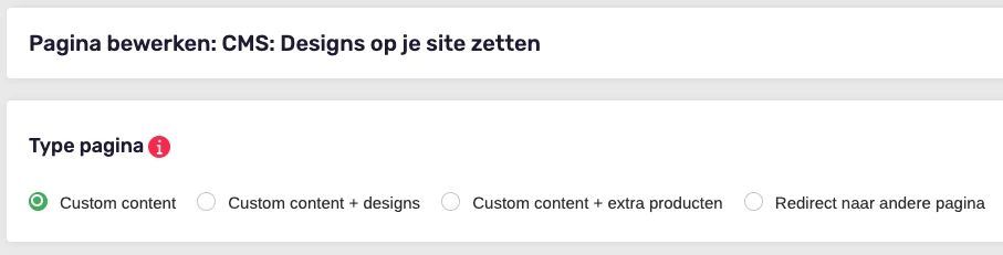 type-pagina How to - Designs op je site zetten
