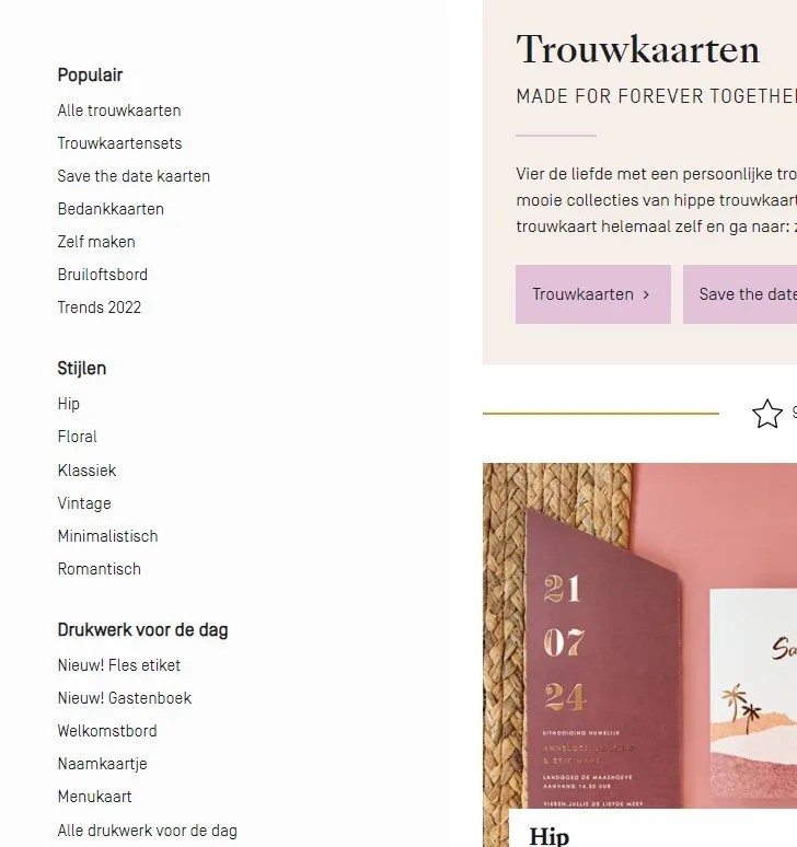 linkerwidget Navigatie